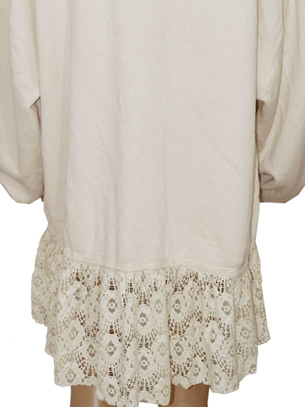 Free People Belle Sweatshirt Crew Neck Oversize Pullover Ruffle Dress L - Picture 7 of 10